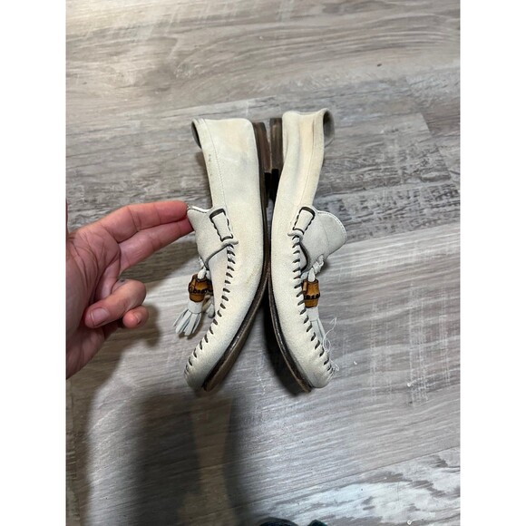 GUCCI | Authentic Ivory Bamboo Tassel Loafers Slip On Shoes Women’s Size 35 - Picture 9 of 10